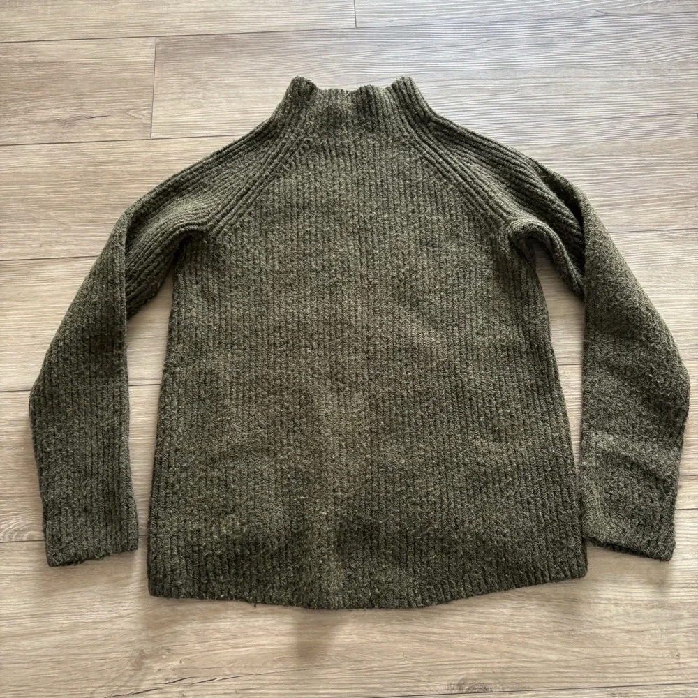 Madewell Women's Northfield Wool Blend Mock Neck Sweater Hunter Green Small - Picture 3 of 5